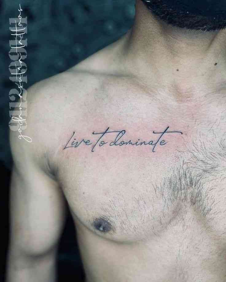 mens chest quote tattoos