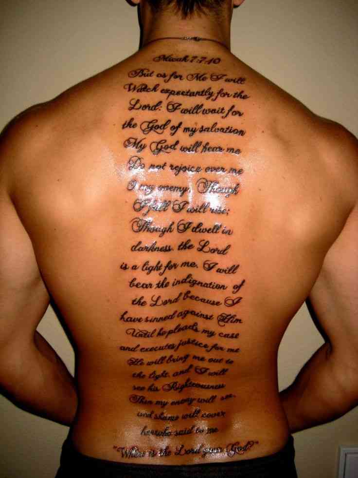 quote tattoo back