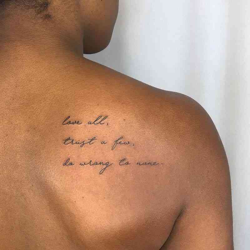 quote tattoo back