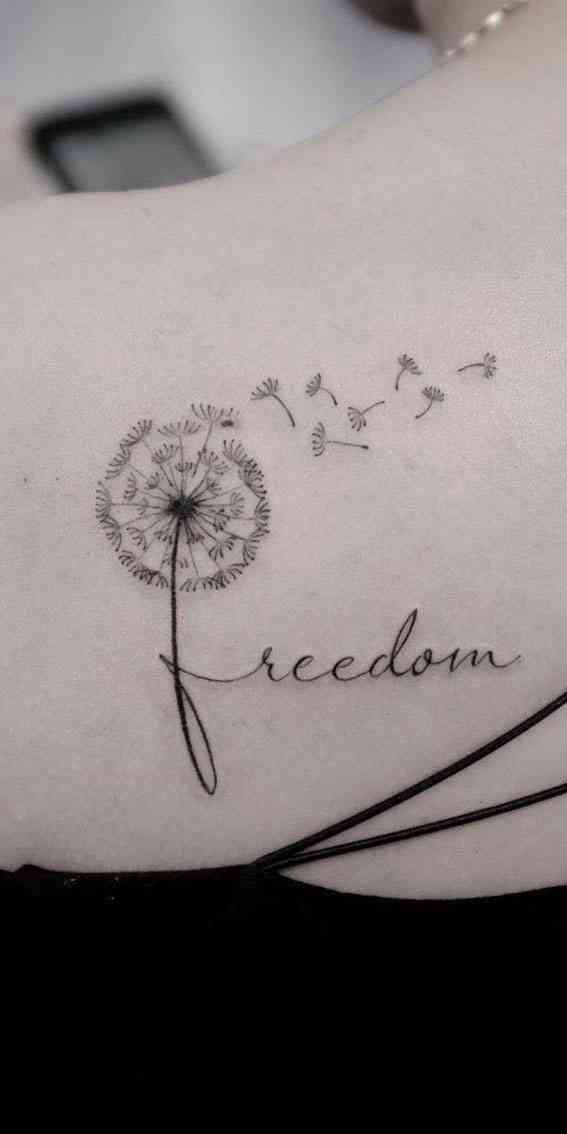 unique dandelion tattoo with quote